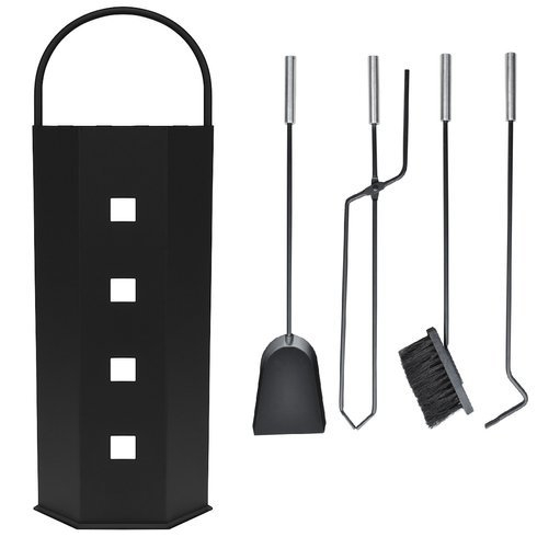 ISO Fireplace Tools 5 pieces PK010, black, 8784