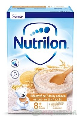 Nutrilon obilno-mliečna kaša piškótová so 7 druhmi obilnín (od ukonč. 8. mesiaca), 1x225 g