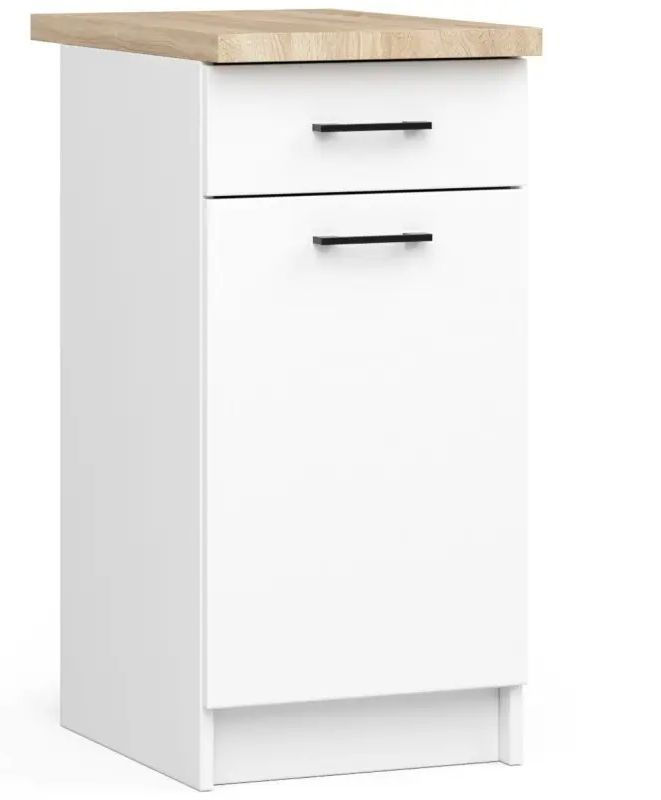 Mobile per cucina con cassetto AKORD OLIWIA S40 - bianco/rovere sonoma