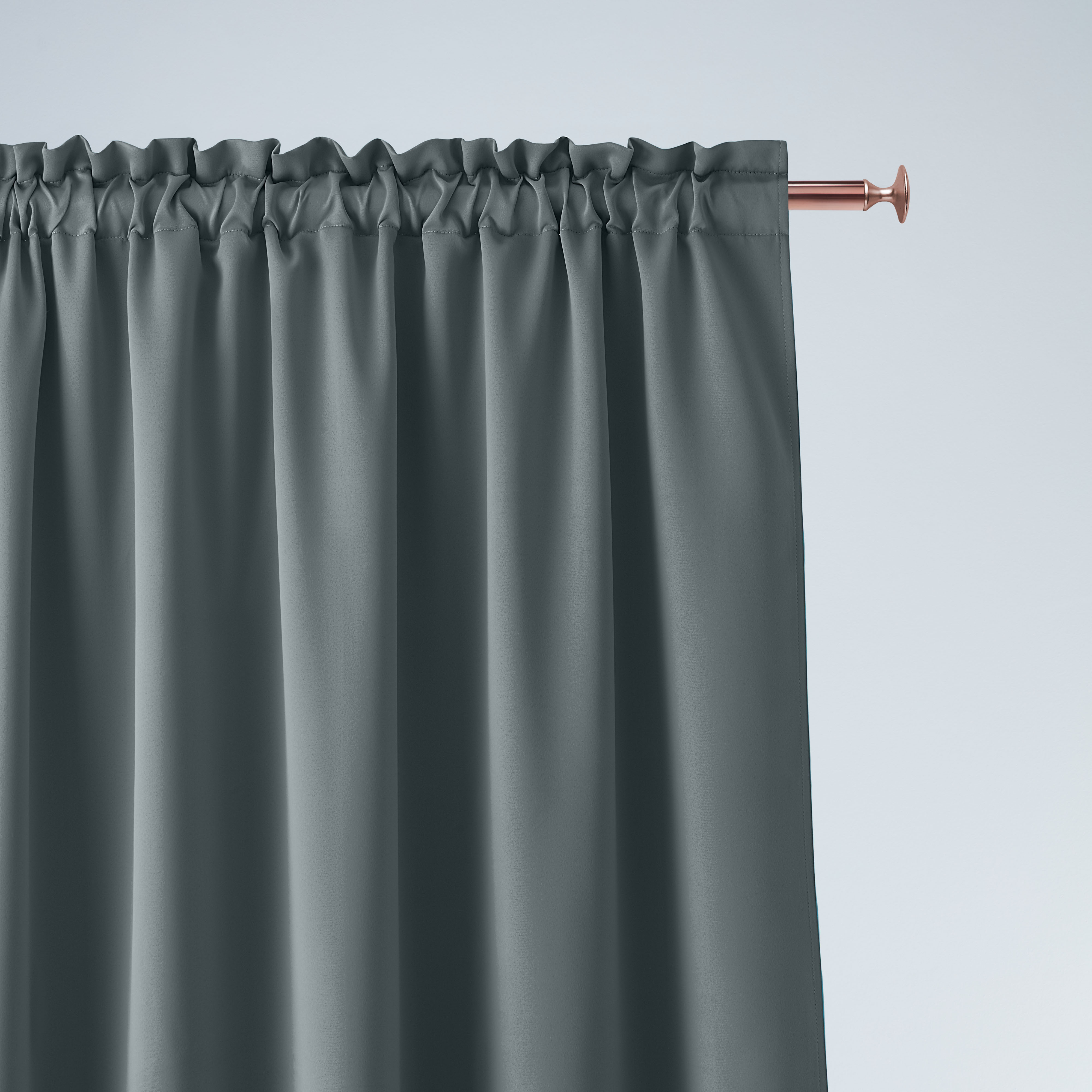 Decorative curtain in dark grey color 140 x 250 cm