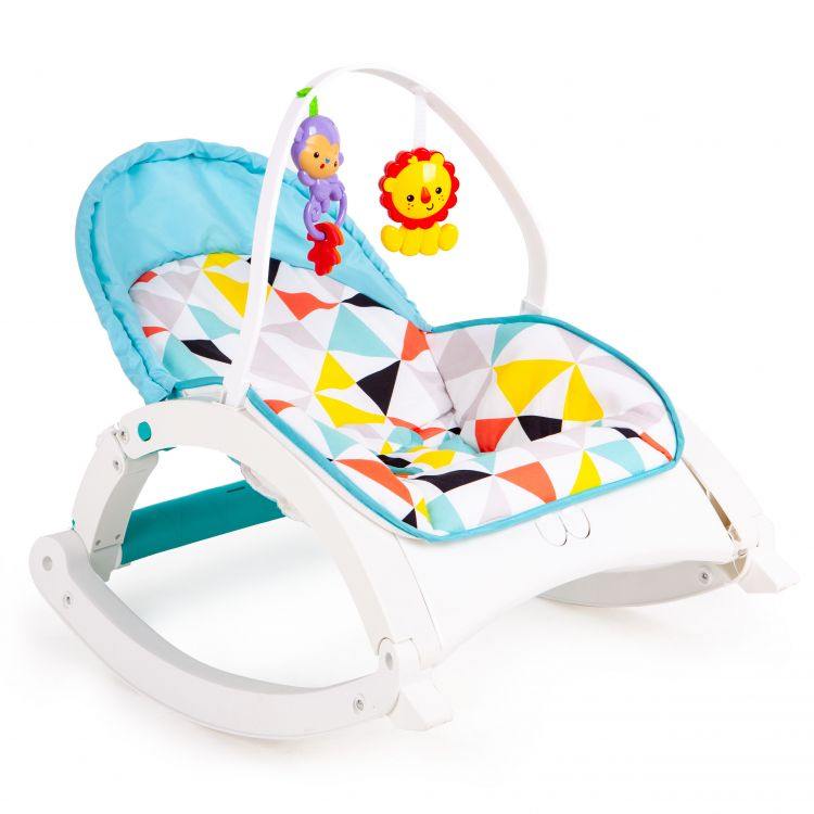 Eco Toys Multifunctional lounger, cradle with vibration and music - light blue ()