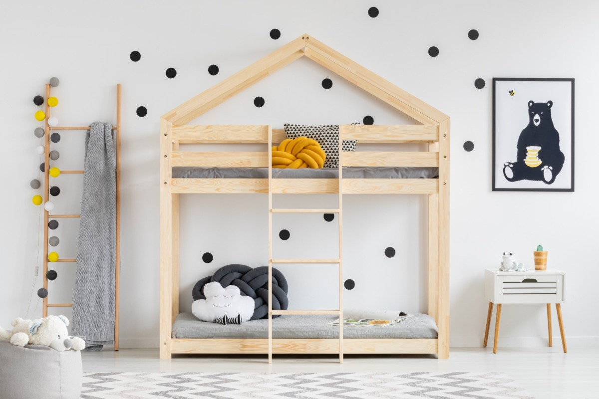Children's bunk bed house Mila Classic - 140x70 cm