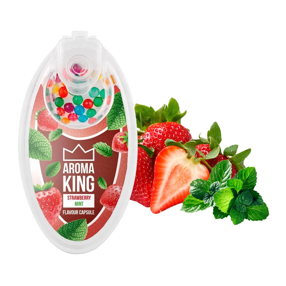 Aroma King aromatic capsule - Strawberry with mint - 100 pcs