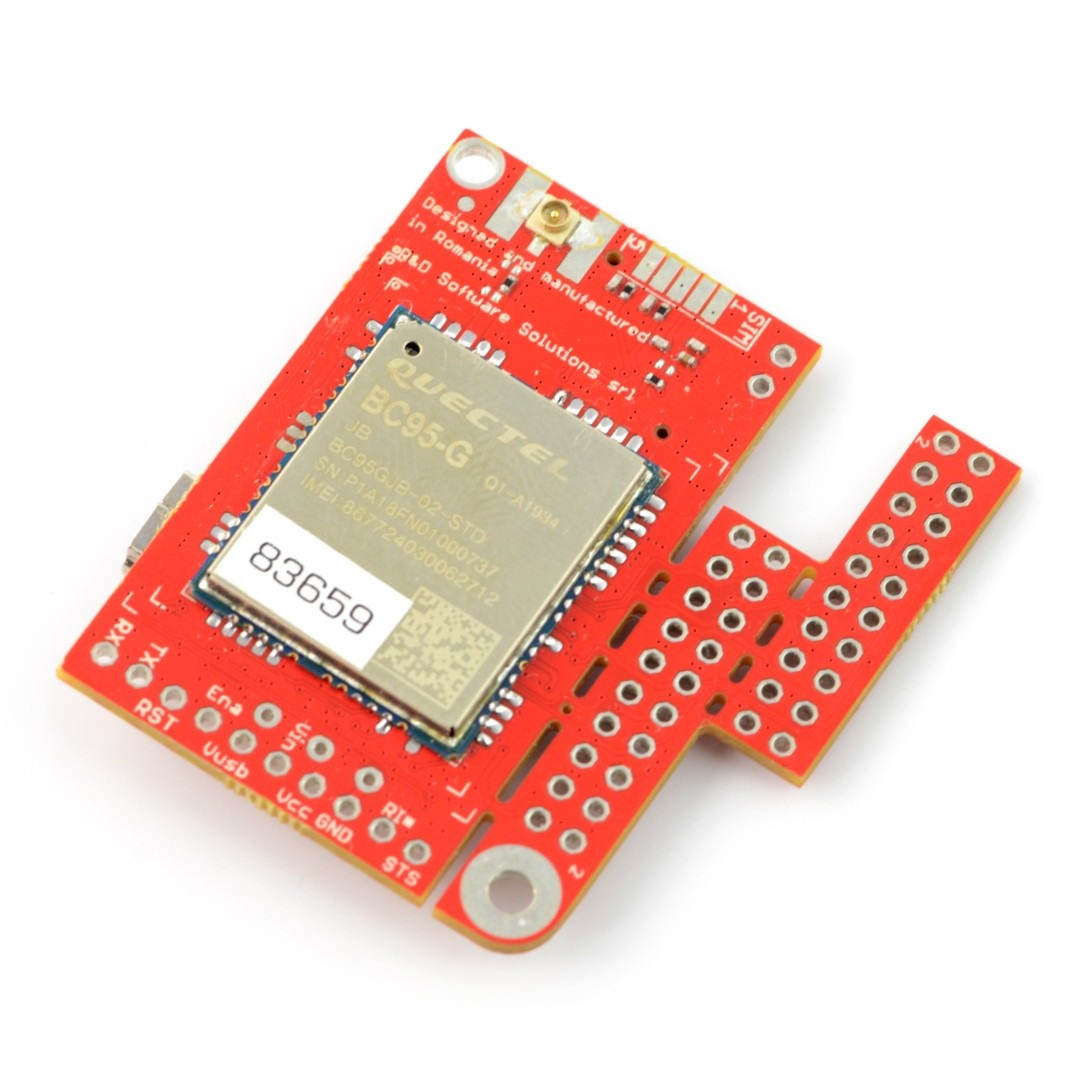 Módulo GSM LTE NB IoT-u-GSM shield v2.19 BC95G - para Arduino e Raspberry Pi - conector u.FL
