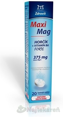 Zdrovit MaxiMag HORČÍK FORTE (375 mg) + VITAMÍN B6 20 šumivých tabliet