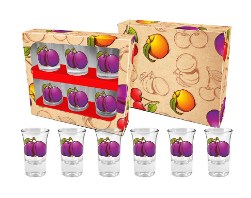 Set of shot glasses for alcohol PLUM