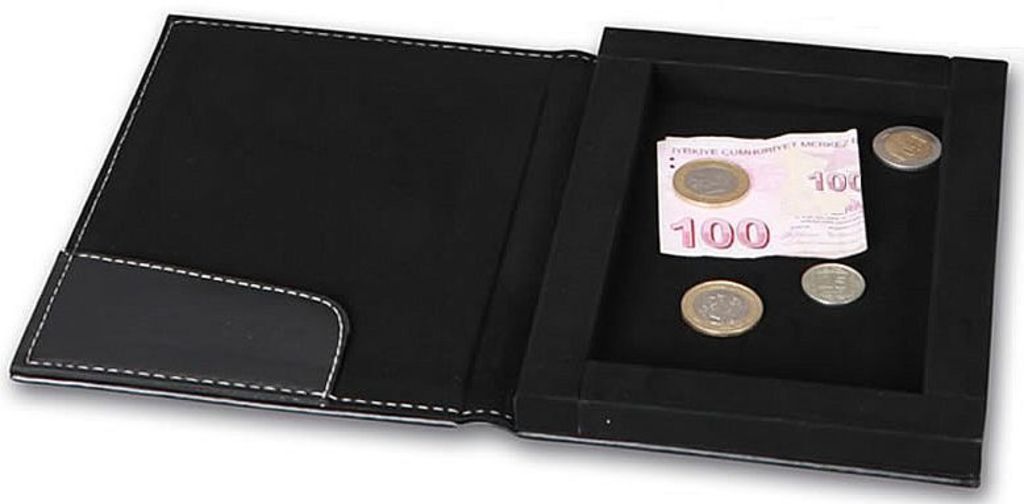 Krabička na účtenky, peniaze a mince 14x20 cm, čierna