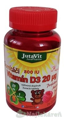Jutavit gumkáči vitamin d3 20 mikrogramů kids tbl (gumové medvídky) 1x60 ks