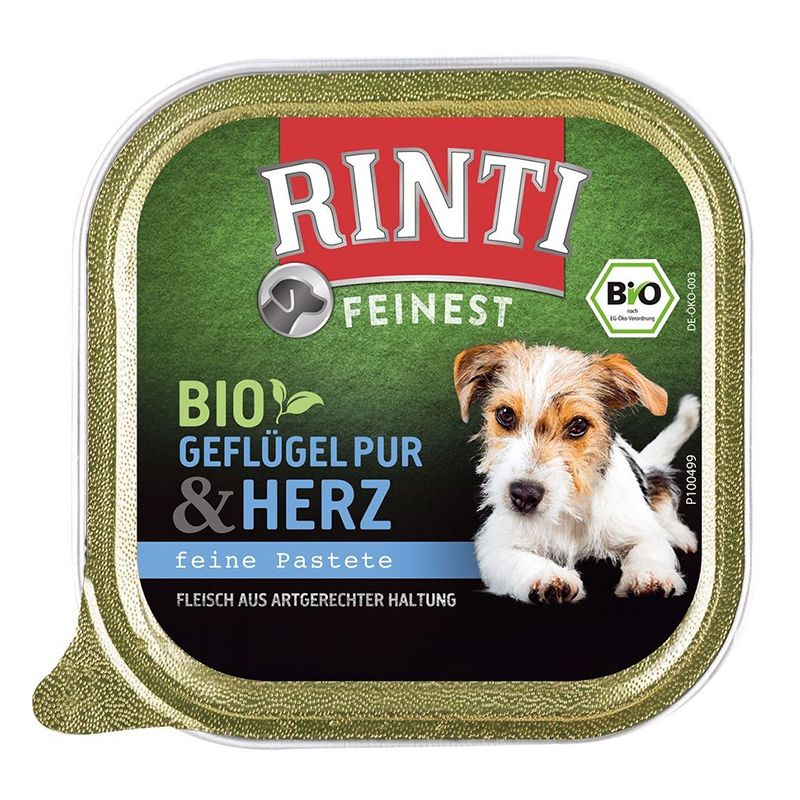 Nedves kutyaeledel RINTI Bio baromfi szívek 150 g