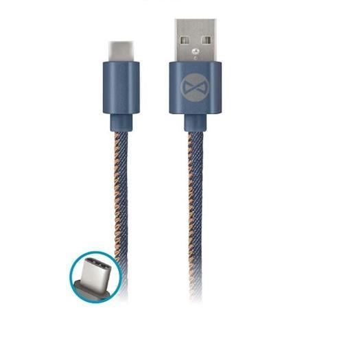 Forever USB-C kábel 1m modrý jeans DATMICROJEANS-C