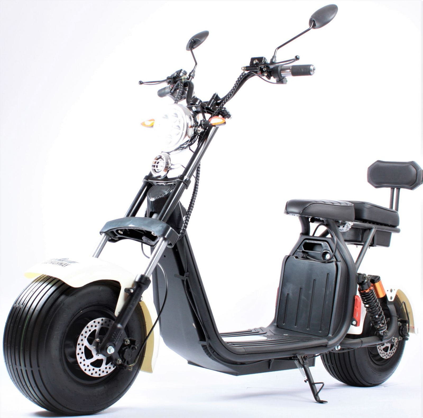 RCskladem ECO HIGHWAY Electric Scooter 2000W BLACK LINE A39Ywhite white