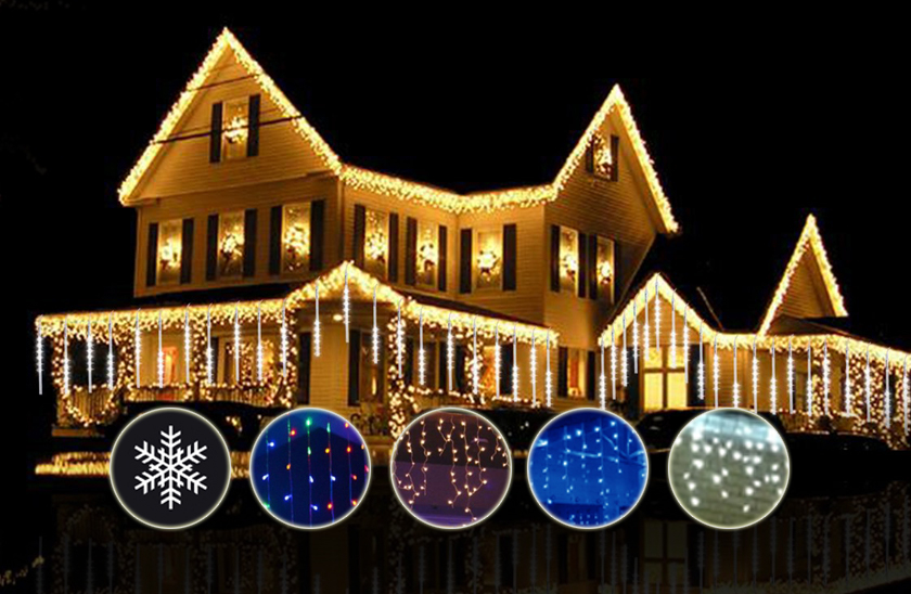 Venkovní LED vánoční závěs 20M - 1000 diod Barva: Teplá bílá