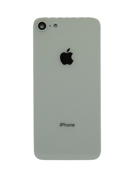 Iphone 8 back glass + camera lens - silver color