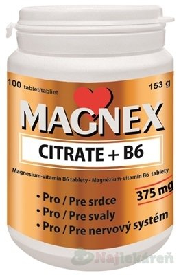 Magnex citrate 375 mg+B6 100 tablet