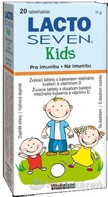 Vitabalans Oy LACTOSEVEN KIDS žuvacie tablety 20 ks