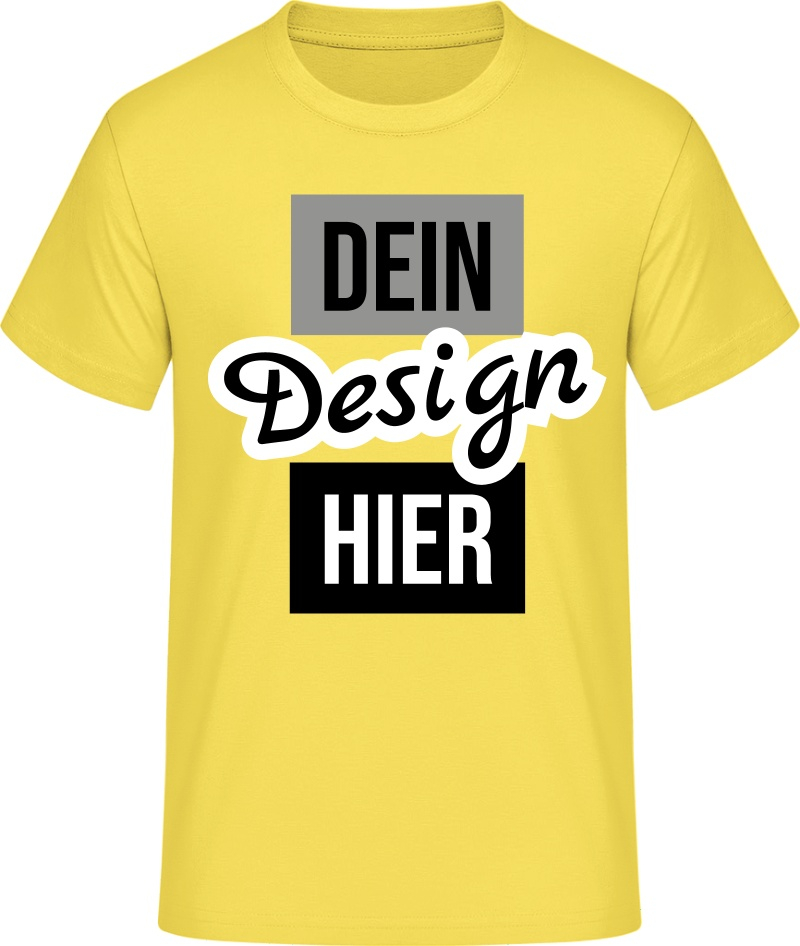 Męskie T-shirt #E190 nadruk - Słoneczny Żółty - 4XL