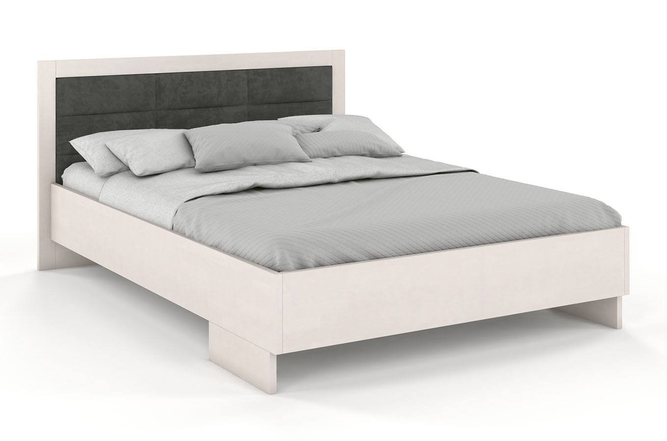 Buková postel Kalmar High čalounění a úložný prostor - bílá 140 x 200 cm, Casablanca 2301