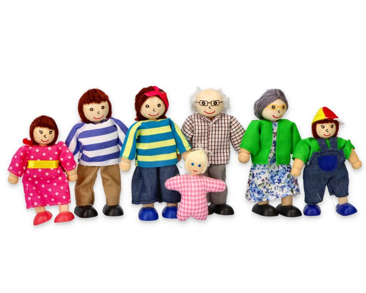 Wooden dolls for dollhouse