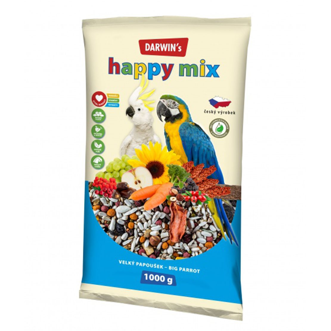 Darwin’s Happy Mix eledel nagytestű papagájok részére 1 kg
