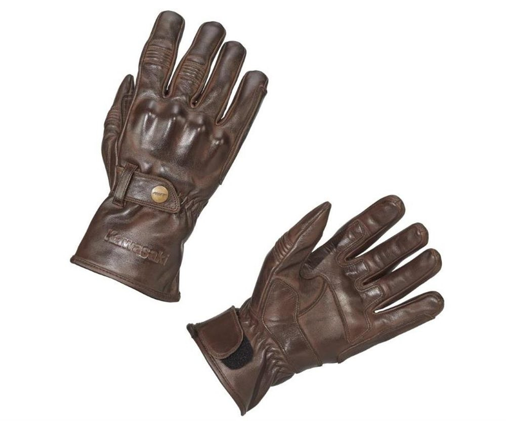 Men's leather gloves Kawasaki BRISTOL - brown