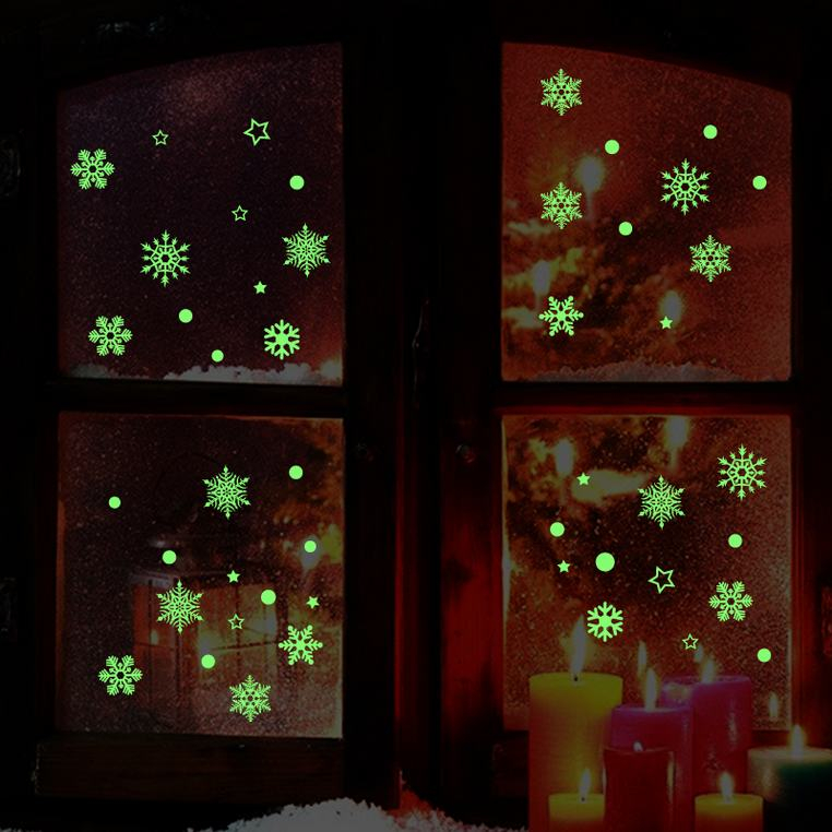 Kids room wall sticker - Fluorescent snowflakes wall sticker