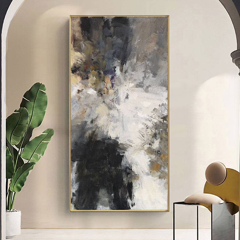 Abstrakt Hvitt Maleri | Hera Design, 60X120cm