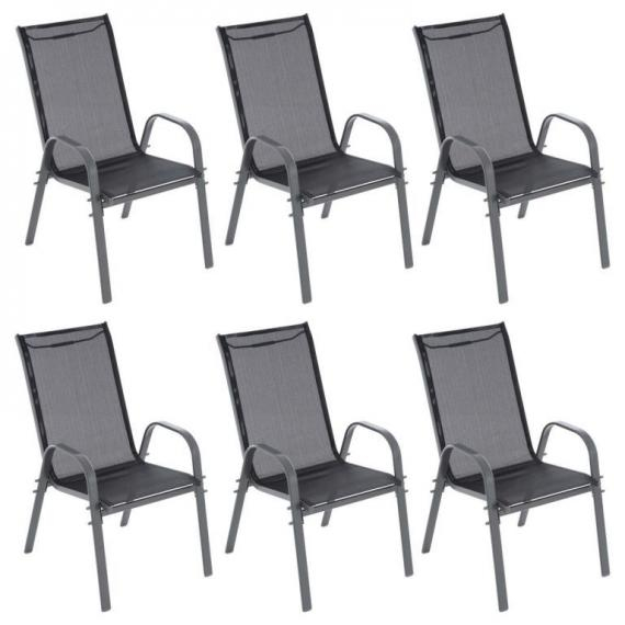 GARTHEN garden stackable chairs, dark grey, 6 pcs