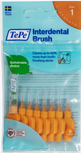 TePe Originál medzizubné kefky na dentálnu starostlivosť 0,45 mm, 8ks (oranžové)