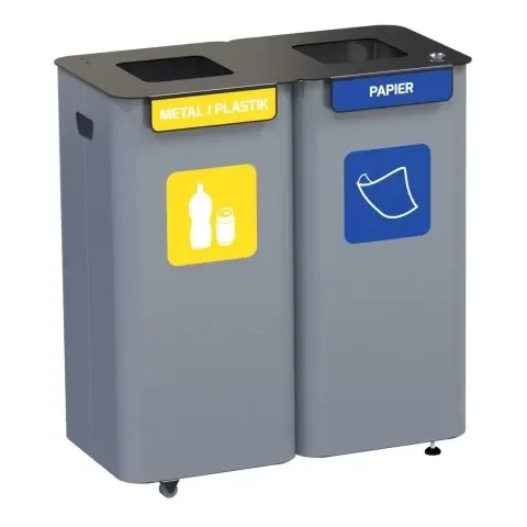 Abfalleimer zur Mülltrennung 2x70 Liter modular Modular Bin 4 Farben