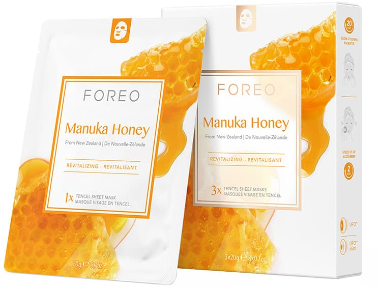 Foreo Oživující plátýnková maska pro zralou pleť Manuka Honey (Revitalizing Sheet Mask) 3 x 20 g