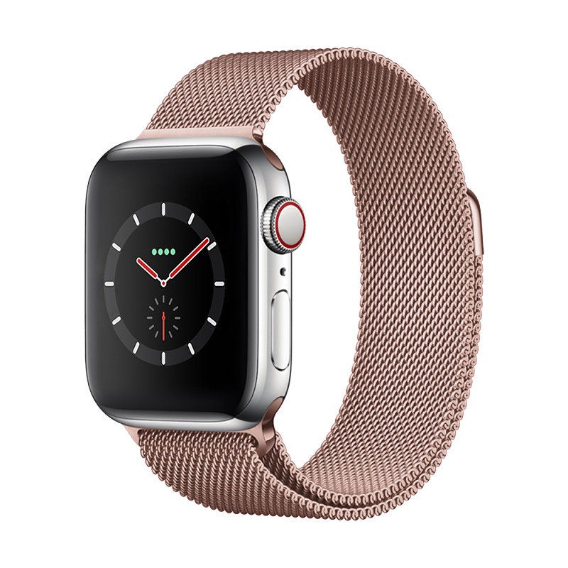 Pulseira Milanesa elegante para Apple Watch Cor: Ouro rosa, Tamanho do mostrador do Apple Watch: 38/40/41mm