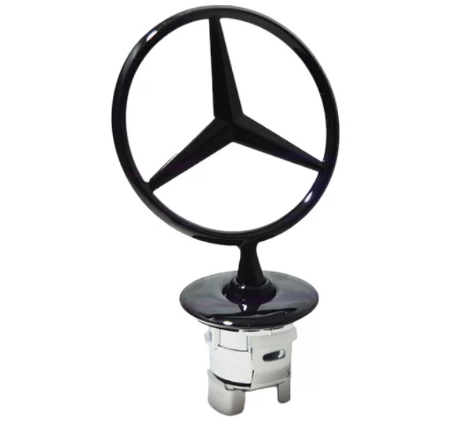 Mercedes emblém na přední kapotu - hvězda černá lesk