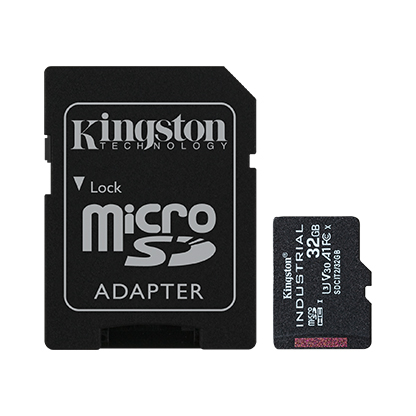 32GB microSDHC Kingston Industrial C10 A1 pSLC s adaptérom