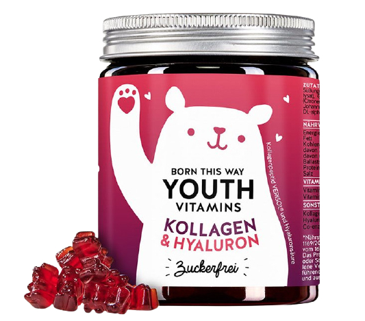 Bears with Benefits Born This Way vitaminy s kolagenem, Q10 a kyselinou hyaluronovou bez cukru