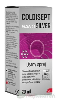 COLDISEPT nanoSILVER ústny sprej, 20 ml