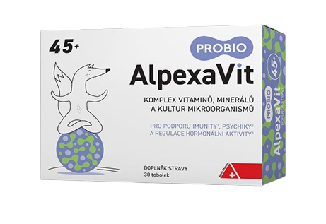 AlpexaVit Probio Komplex vitamínov, minerálov a kultúr mikroorganizmov 45+ 30 tvrdých kapsúl