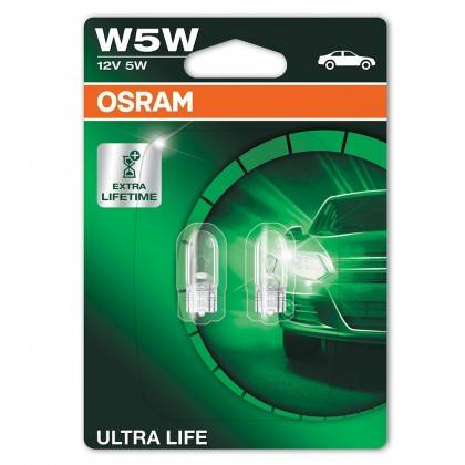 OSRAM 2825ULT-02B 12V W5W W2,1X9,5D ULTRA LIFE blister - 2ks OSRAM 2825ULT-02B