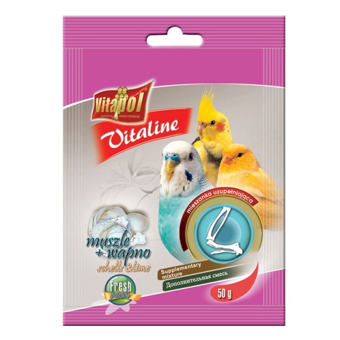 VITAPOL Vitaline scoici și calciu pentru păsări 50 g