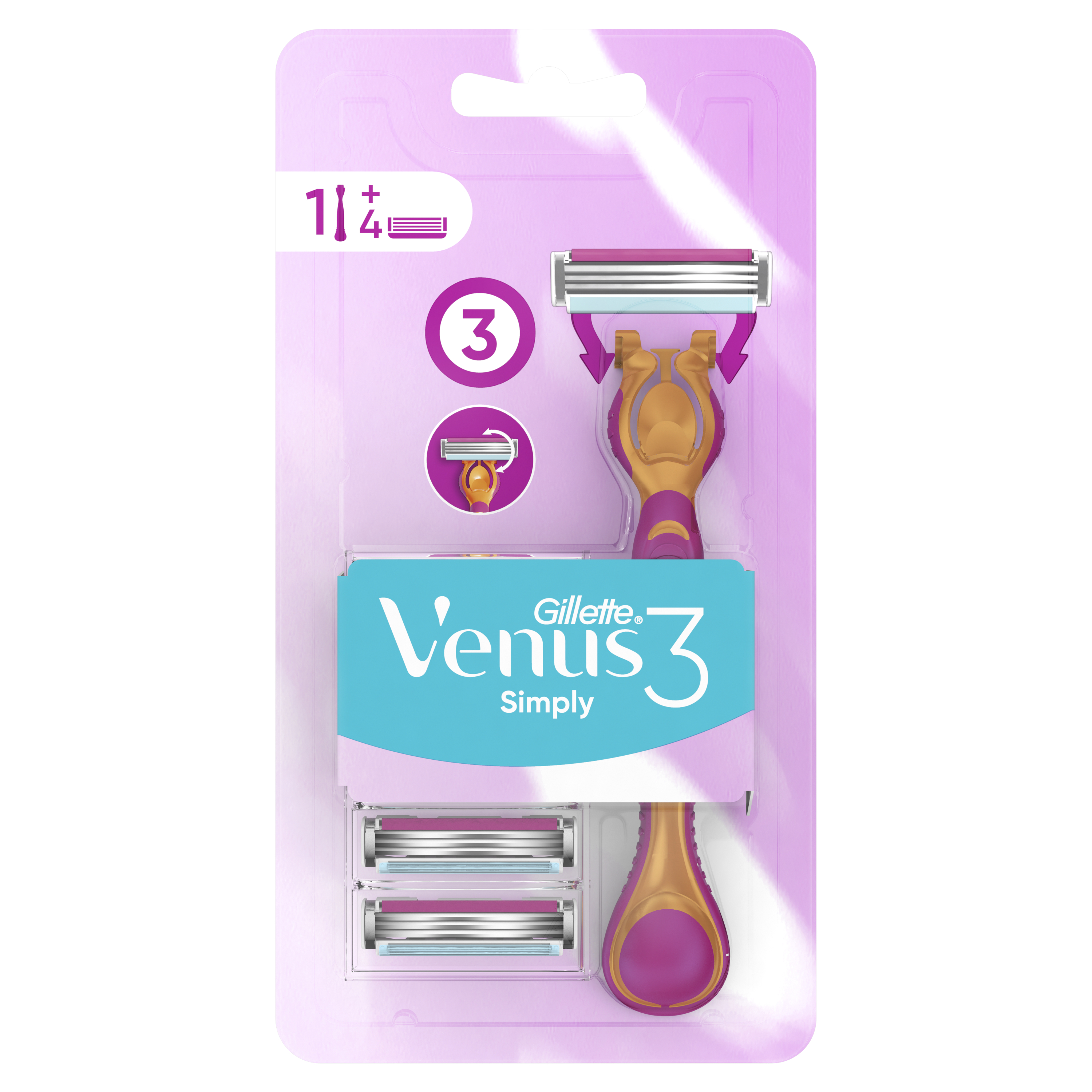 Gillette Simply Venus 3 + 4 ks hlavic