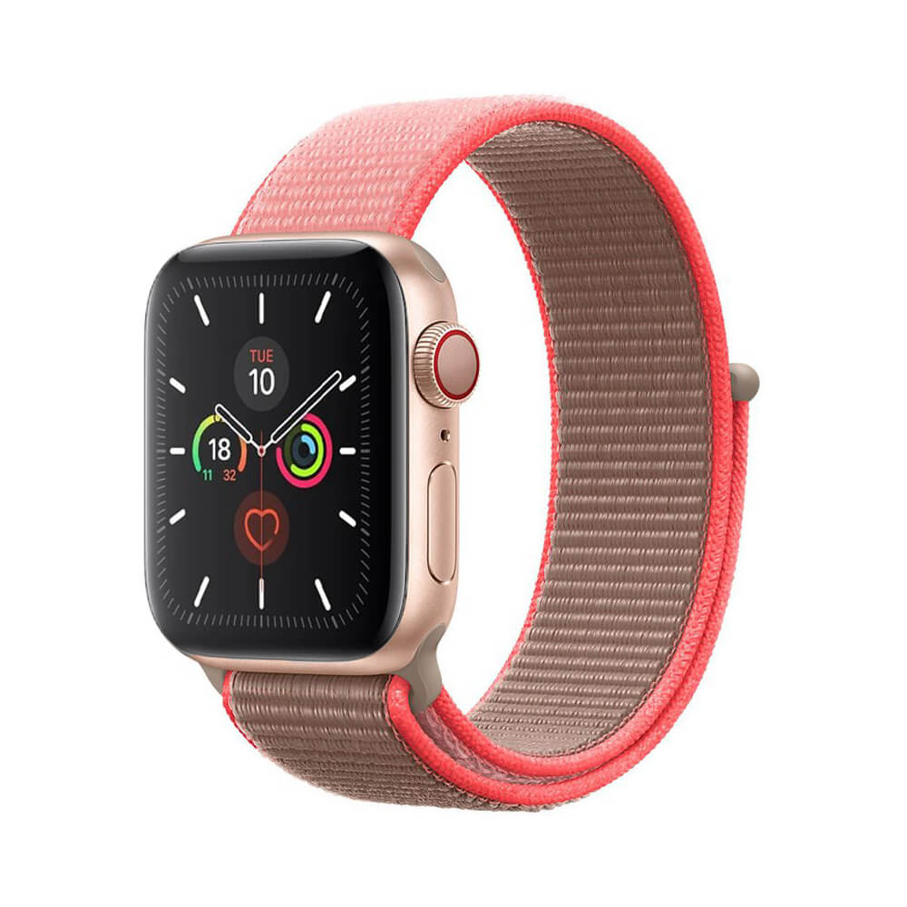 Szövet Apple Watch Szíj - Neon Pink - 42, 44, 45, 49mm
