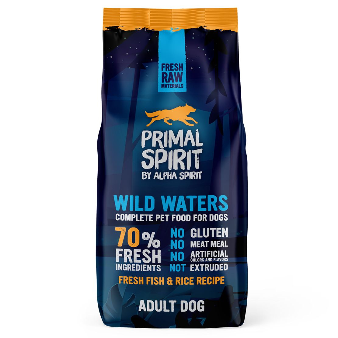 Primal Spirit Dog 70% Wild Waters – pește de mare 12kg