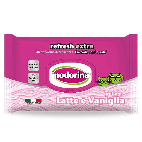 Inodorina törlőkendő Tej és Vanília vitaminokkal 40 pcs