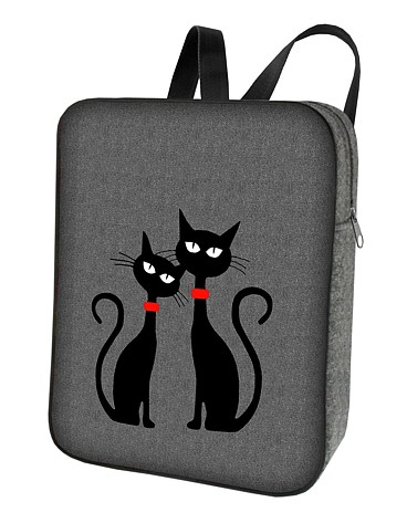 Bertoni Dizajnový batoh Smart - filcový - Dvě kočky