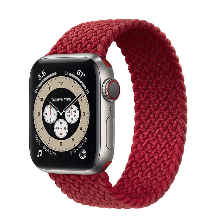 Nylonový elastický remienok na Apple Watch Farba: Červená, Veľkosť remienka a ciferníka Apple Watch: L - 135mm (38/40/41mm)