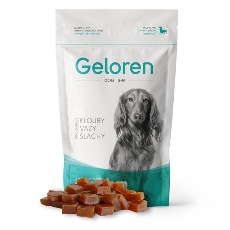 Geloren DOG tablete de gelatină masticabile S-M, 180 g (60 buc)