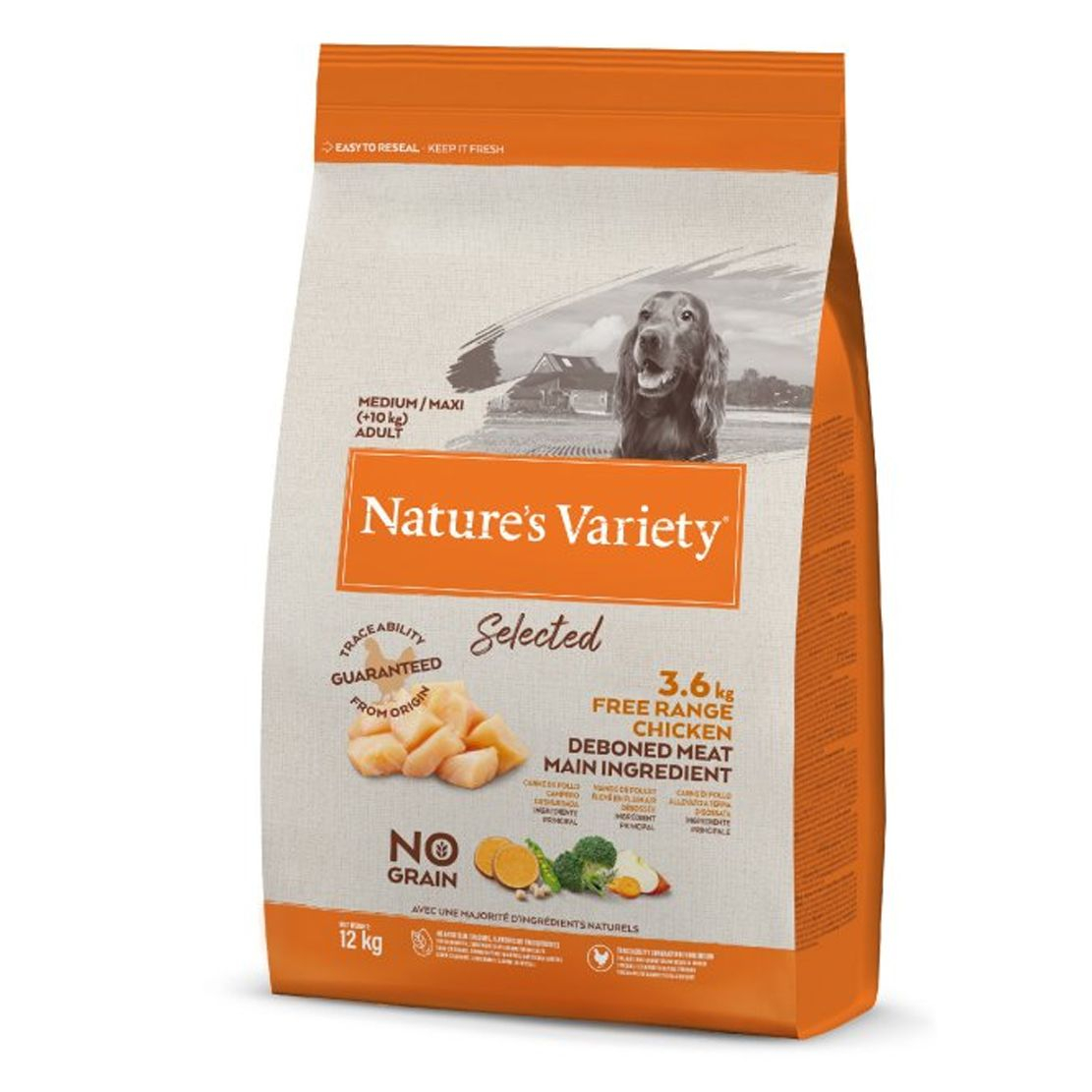 Nature's Variety Dog Selected Medium No Grain Chicken 12 kg