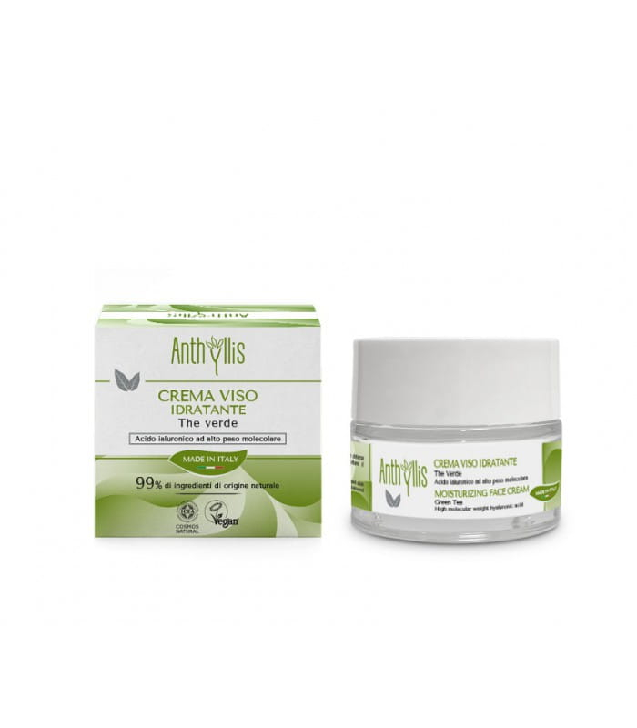 Moisturizing face cream for day and night with green tea and hyaluronic acid, 50 ml, Anthyllis
