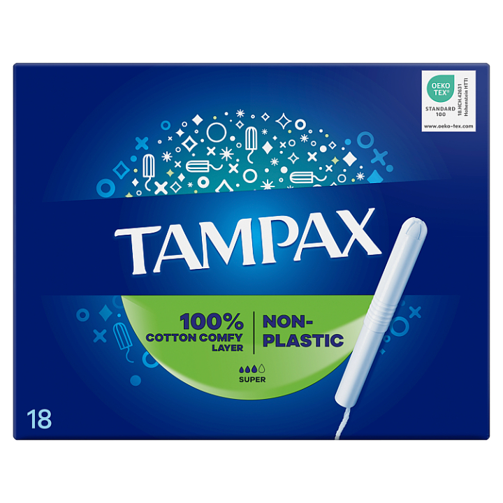TAMPAX NON-PLASTIC SUPER 18KS
