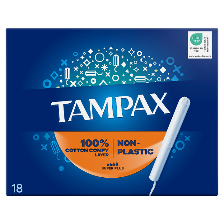 TAMPAX NON-PLASTIC SUPER PLUS 18KS