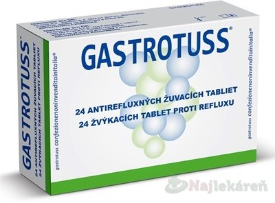Gastrotuss tabliety žuvacie antirefluxné 24 ks
